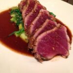 Arroz meloso con tataki de atún