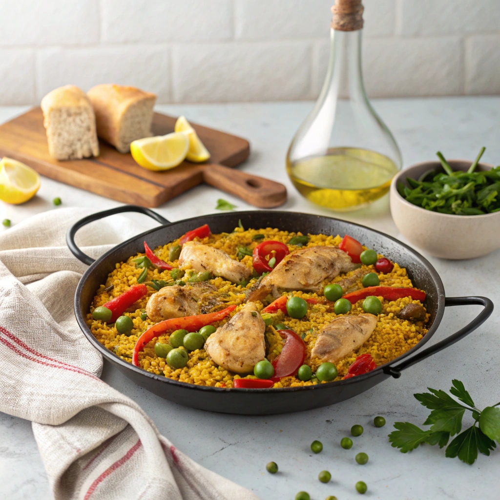 paella kip groenten